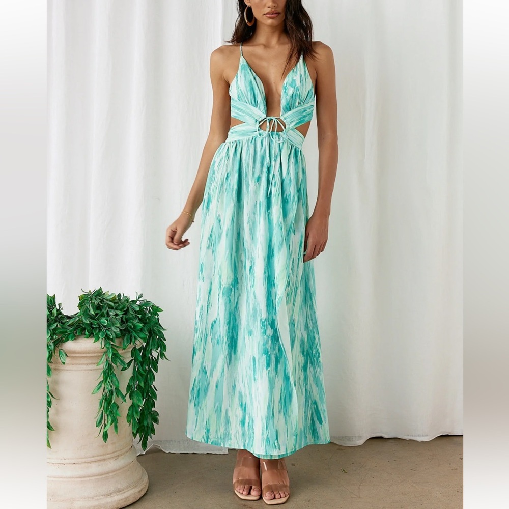 Poolside Chill Maxi Dress Green — image 4 of 7